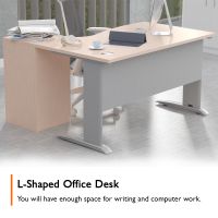 Stazion 1412 Modern Office Workstation Oak
