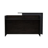 Zelda 26R001 Modern Reception Desk - Black Brown Thermo Oak