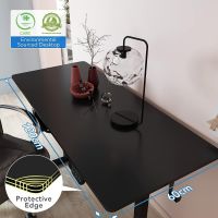 Mahmayi Flexispot E1 Height Adjustable Electric Standing Desk with Desktop Two-Stage Heavy Duty Steel Stand up Black Frame Black Desktop