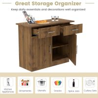 Mahmayi Modern Multifunctional Medium Height Cabinet with 2 Drawers and 2 Door Storage Configurable