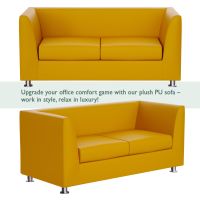 Mahmayi 679 Double Seater PU Sofa - Yellow