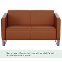Mahmayi 2850 Double Seater PU Sofa - Chocolate Brown