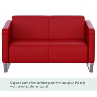 Mahmayi 2850 Double Seater PU Sofa - Red