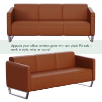 Mahmayi 2850 Three Seater PU Sofa - Chocolate Brown