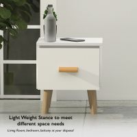 Mahmayi 303-1 Modern Wooden Side Table Storage Unit White Melamine Pack of 2