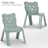 Mahmayi CH01 Child Desk White(60X60) with 2 X CHC1 Child Plastic Chair Light Grey Combo