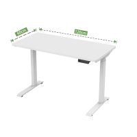 Mahmayi Flexispot Electric Height Adjustable Standing Desk, 48 x 24 Inches Sit Stand Up Computer Desk Workstation for Home Office White Frame White Desktop