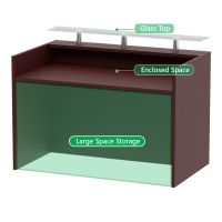 Mahmayi Modern R06 Office Desk without Drawers For All Purpose-Conference Rooms, Meeting Rooms, Counters. (Apple Cherry-140CM)