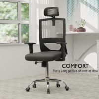 Mahmayi TJ HY-902 Medium Back Mesh Office chair with Lumbar Support with Headrest Black