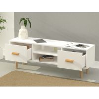 Mahmayi 301 Modern TV Table Stand with Storage Unit - White