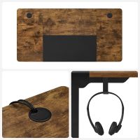 Mahmayi Songmics Height-adjustable desk, electric, infinitely adjustable, 4 heights, fabric bag, 120 x 60 x (72-120) cm, made of steel, vintage brown/black LSD015X01