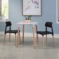 Mahmayi TJ HYL-088 Wooden Legs with Plastic moulded Dining Chair Black (Pack of 4)