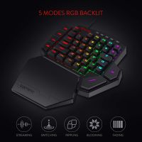 Mahmayi K585 One-Handed RGB Mechanical Gaming Keyboard with Detachable Wrist Rest