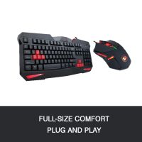 ContraGaming by Mahmayi YK V2-1060 Gaming Desk Black with YK V2 Cable Management Box and USB Gamepad Holder and Mouse Pad, RGB Lights, AM S101-2 Red Gaming Keyboard and Mouse Set and AM K5 Pro Red Black Gaming Headphone