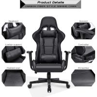 Mahmayi PU Seat adjustable height Gaming Chair PU Leatherette for Gaming, Play Station - Grey