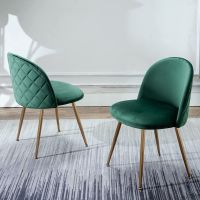 Mahmayi HYDC020 Velvet Green Dining Chair for Living Room (Pack of 6)