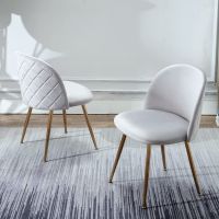 Mahmayi HYDC020 Velvet Grey Dining Chair for Living Room (Pack of 8)