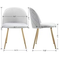 Mahmayi HYDC020 Velvet Grey Dining Chair for Living Room (Pack of 6)