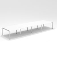 Shared Structure 8 Seater in White Color with No Dividers without Drawers without Mesh Chairs and Worktop W120cm x D60cm