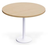 Rodo 500E Oak Round Table with white round base - 100cm