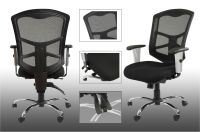 Modern Cadeira Medium Back Mesh Ergonomic Executive Office Chair with Tilt Tension Height & Arms Adjustable by Mahmayi - Black