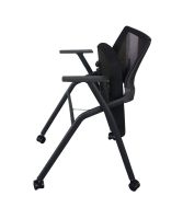 Mahmayi SL 632L Folding Heavy Duty Chair with Wheels for Home | School | Study Chair Can Withstand upto 150kg - Black