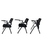 Mahmayi SL 632L Folding Heavy Duty Chair with Tablet Arm for Home | School | Study Chair Can Withstand upto 150kg - Black