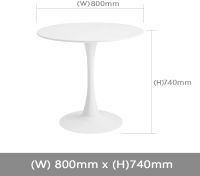 Projekt Round Conference Table White 80cm