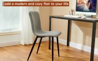 Mahmayi HYDC058 Fabric Cushion Grey Dining Chair for Kitchen, Living Room