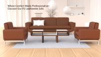 Mahmayi GLW SF165-1 PU Leatherette Single Seater Sofa Choco Brown Modern Sofa Ideal for Home and Office