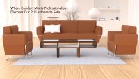 Mahmayi GLW SF169-1 PU Leatherette Single Seater Sofa Brown Modern Sofa Ideal for Home and Office
