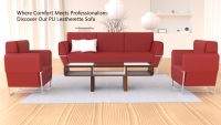 Mahmayi GLW SF169-1 PU Leatherette Single Seater Sofa Maroon Modern Sofa Ideal for Home and Office