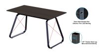 Mahmayi Ultimate GT-010 Carbon Fiber PVC & MDF Gaming Table - Black Brown Thermo Oak (Set of 2)