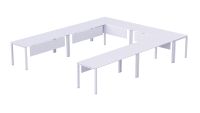 Figura 72-14 12 Seater White U-Shaped Conference-Meeting Table