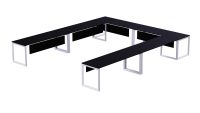 Vorm 136-16 12 Seater Black U-Shaped Conference-Meeting Table
