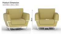 Mahmayi GLW SF169-1 PU Leatherette Single Seater Sofa Light Sandal Modern Sofa Ideal for Home and Office