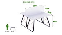 Mahmayi Ultimate GT-010 Carbon Fiber PVC & MDF Gaming Table - Premium White (Set of 2)