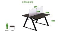Mahmayi UT-D04 Modern Workstation with Desk Partition, Black Brown Thermo Oak (Set of 2)