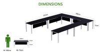 Figura 72-14 12 Seater Black U-Shaped Conference-Meeting Table