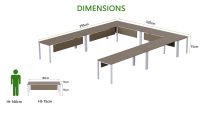 Figura 72-16 12 Seater Brown Linen U-Shaped Conference-Meeting Table