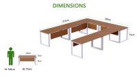 Vorm 136-12 12 Seater Light Walnut U-Shaped Conference-Meeting Table