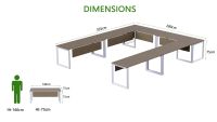 Vorm 136-14 12 Seater Brown Linen U-Shaped Conference-Meeting Table