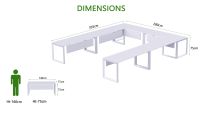 Vorm 136-14 12 Seater White U-Shaped Conference-Meeting Table