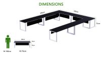 Vorm 136-16 12 Seater Black U-Shaped Conference-Meeting Table