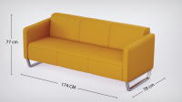 Mahmayi 2850 Three Seater PU Sofa - Yellow