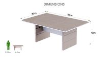 Zelda N31E-18 Conference Table Light Concrete