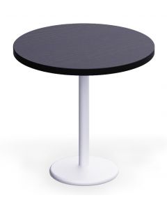 Rodo 500E Black Round Table with white round base - 80cm