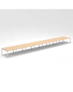 Shared Structure 16 Seaterin Oak Color with No Dividers without Drawers without Mesh Chairs and Worktop W180cm x D75cm