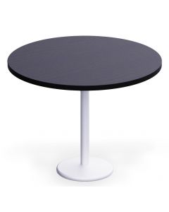 Rodo 500E Black Round Table with white round base - 100cm