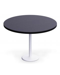 Rodo 500E Black Round Table with white round base - 120cm